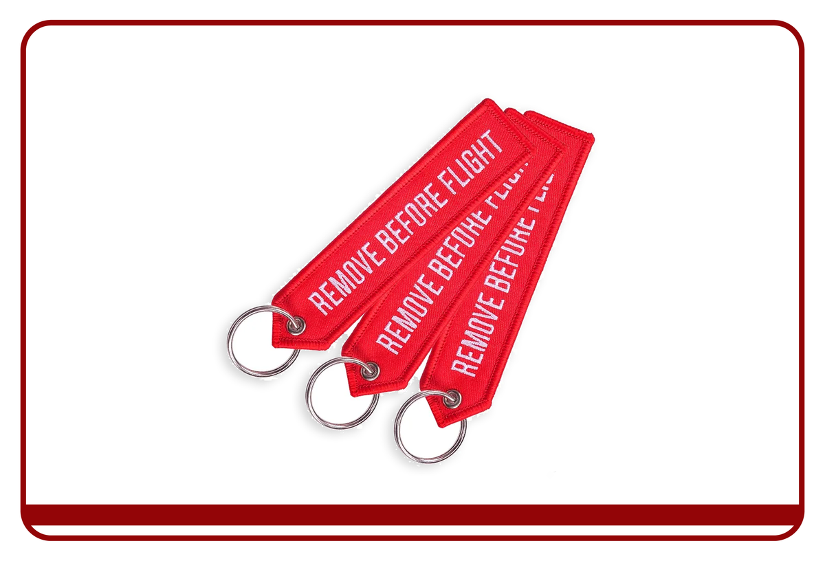 Custom Embroidered Aviation-Themed Keychains