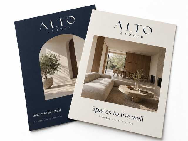 Illustrative design: ALTO STUDIO architecture flyer mockup