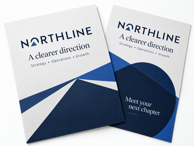 Illustrative design: NORTHLINE business consultancy flyer mockup
