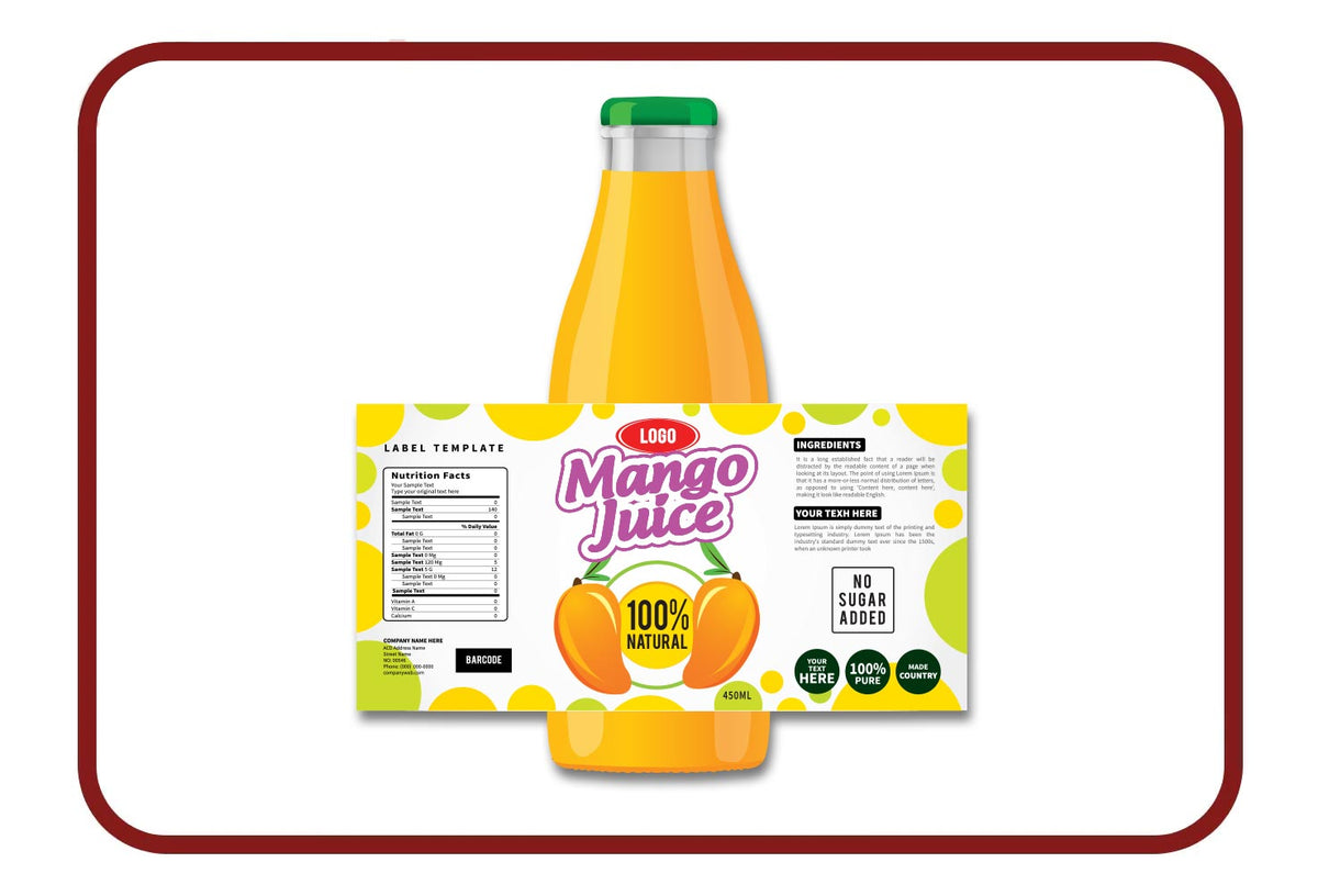 Bottle Sticker Label | Ingredients