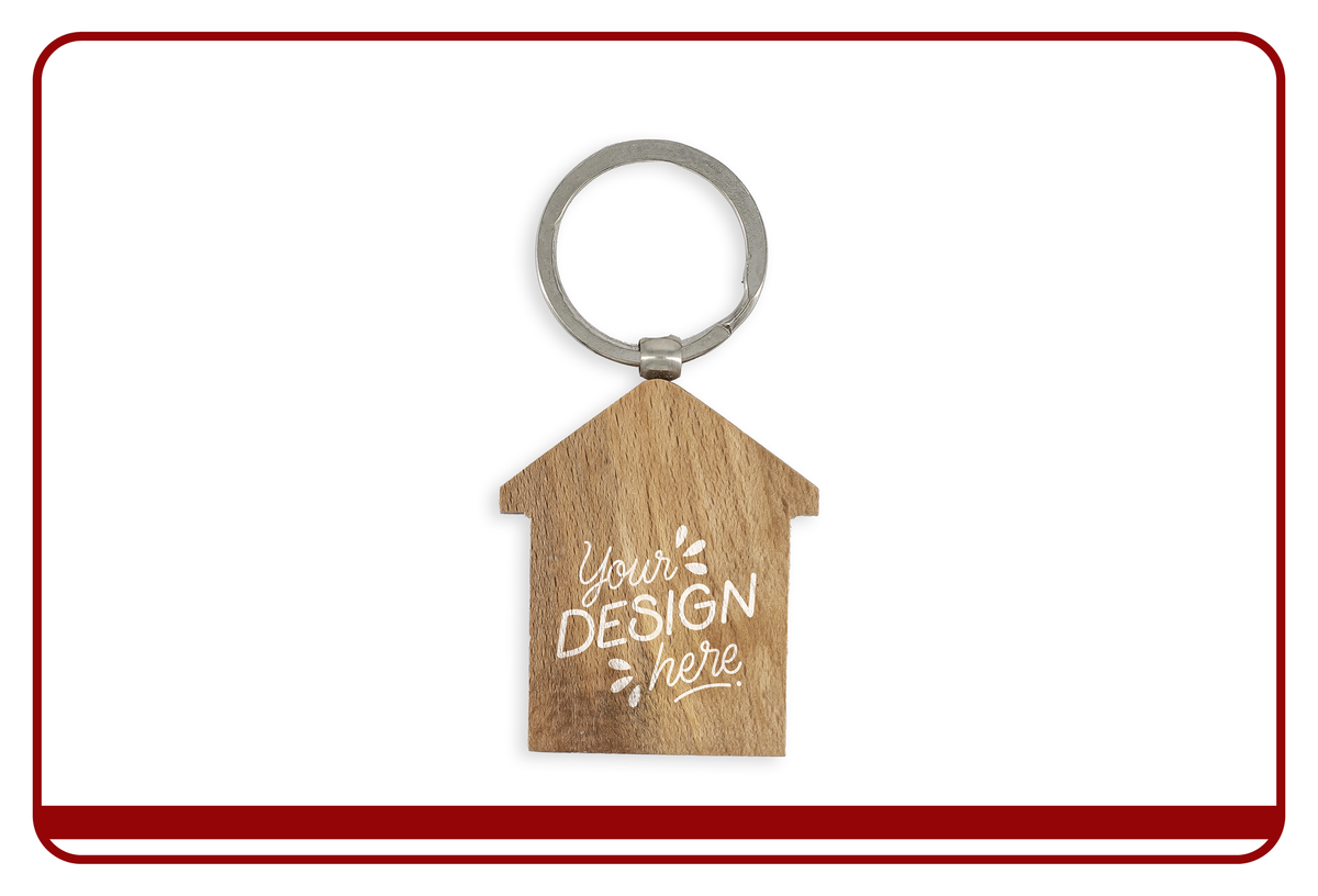 Branded wooden keychains