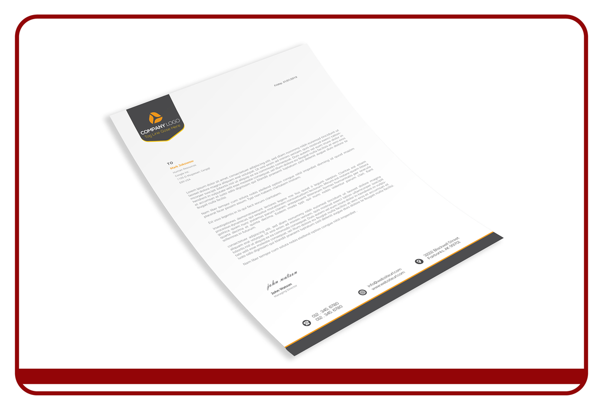 Business letterhead printing