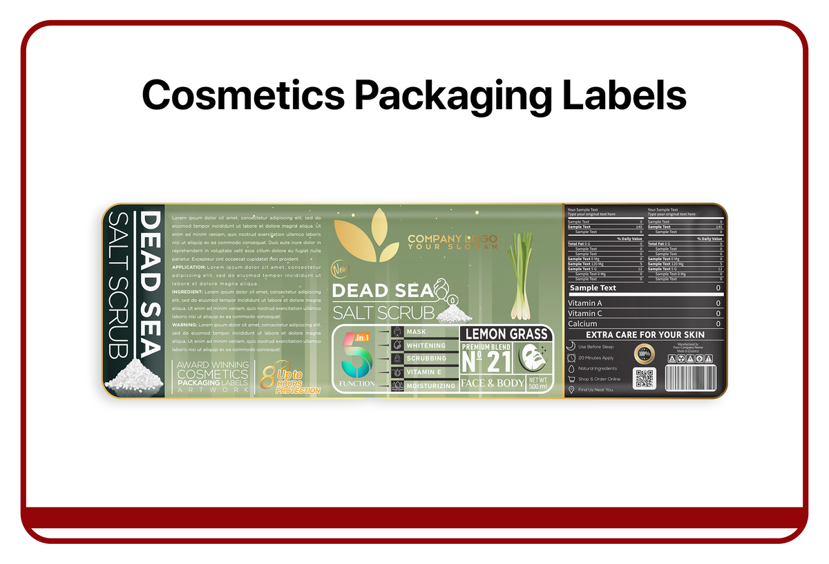 Cosmetic packaging labels