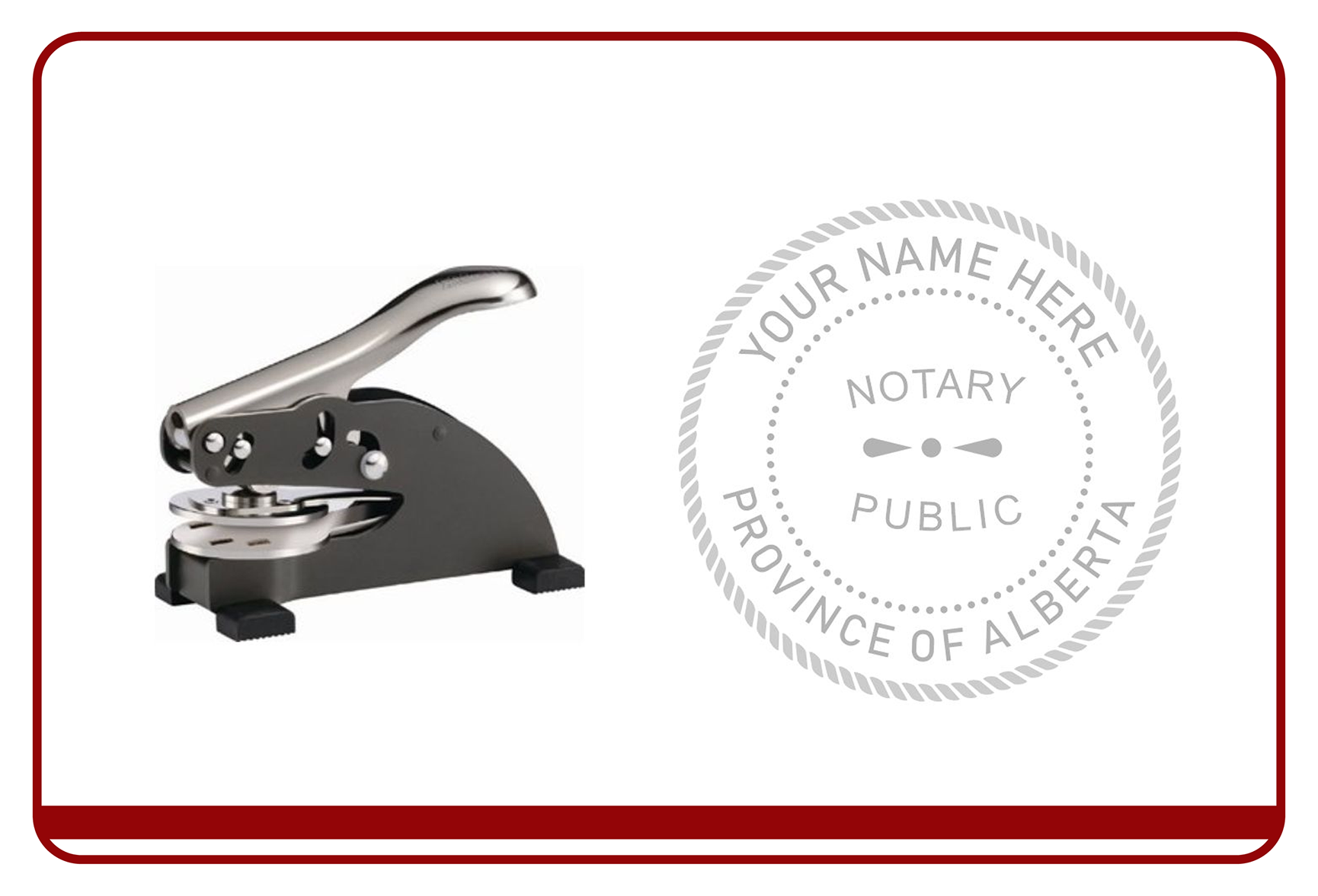 Custom embossing stamp