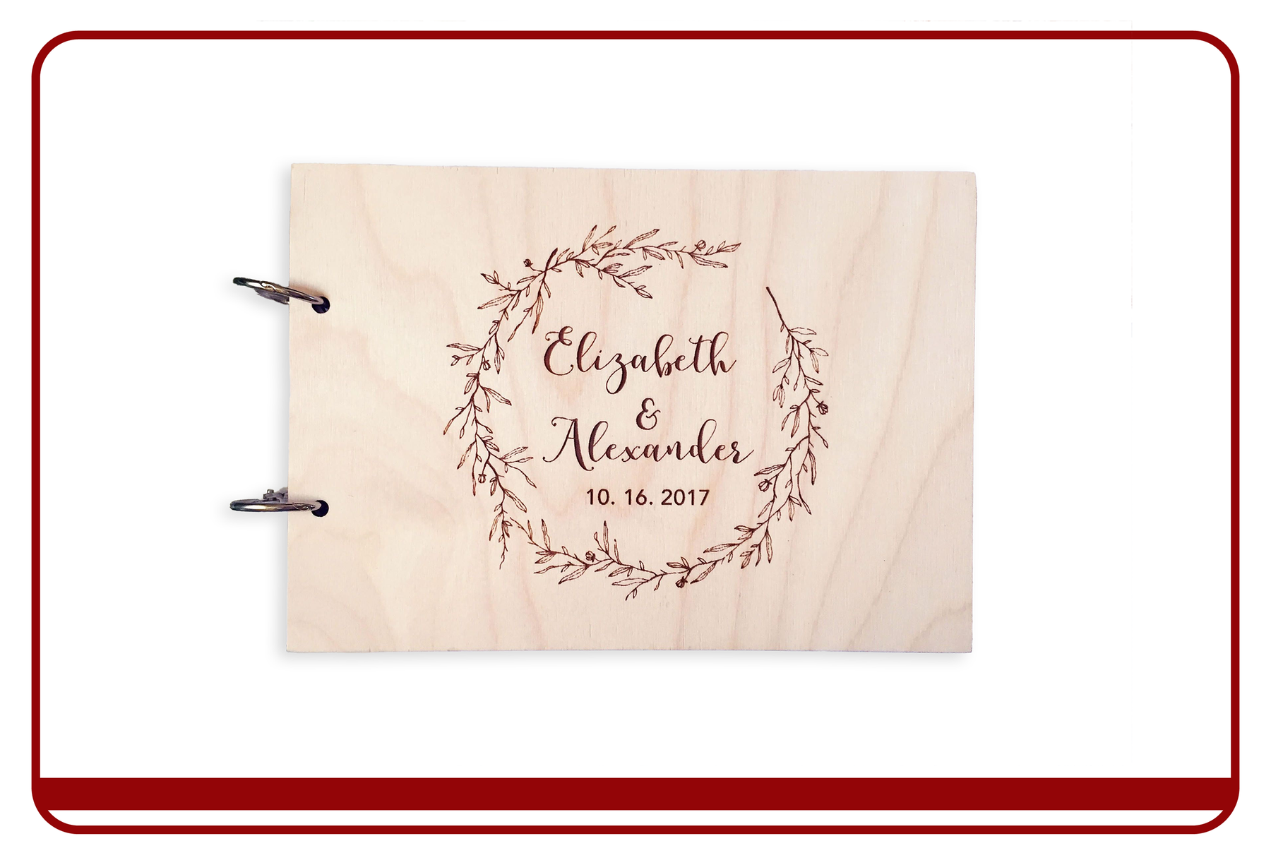 Custom wooden book engraving