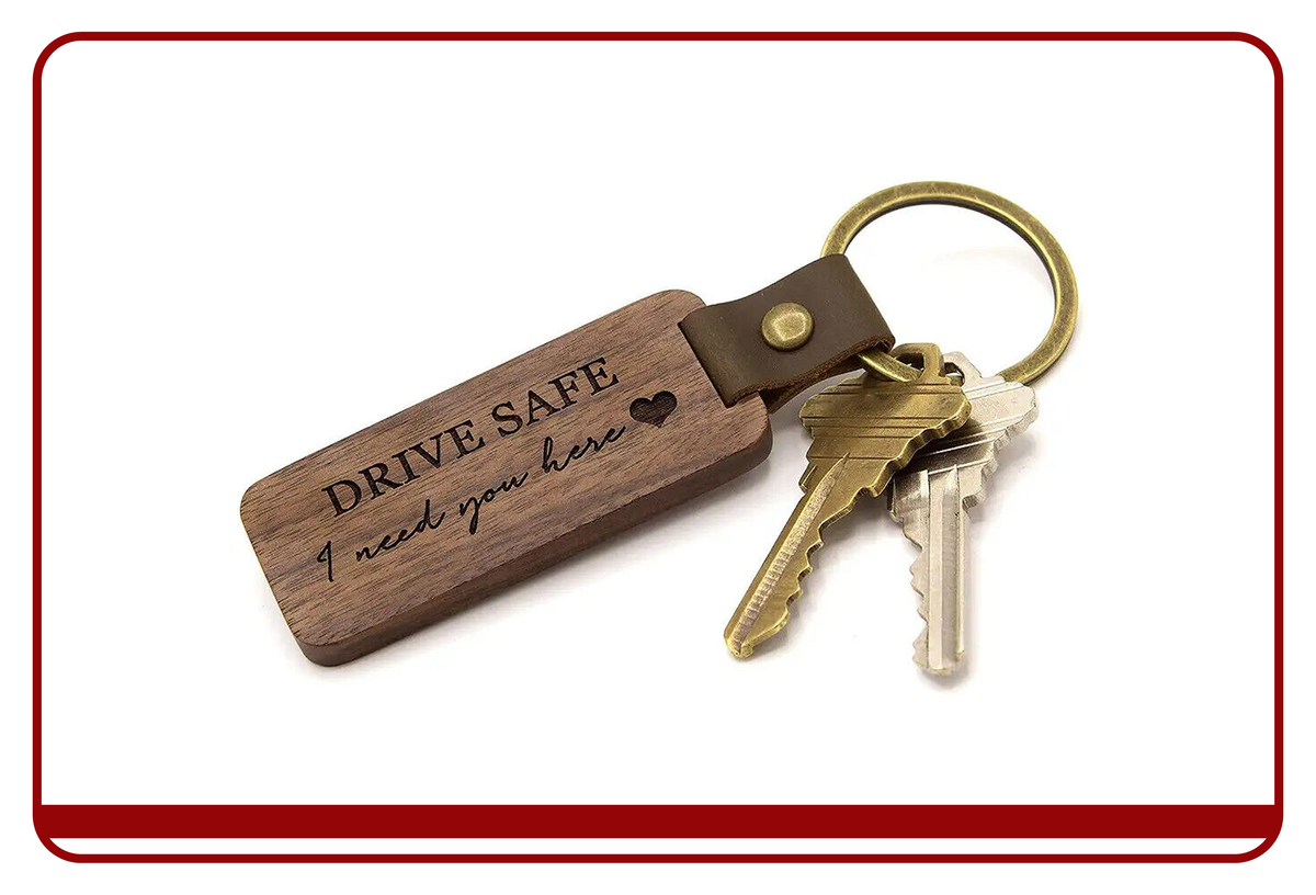 Engraved wooden keychains

