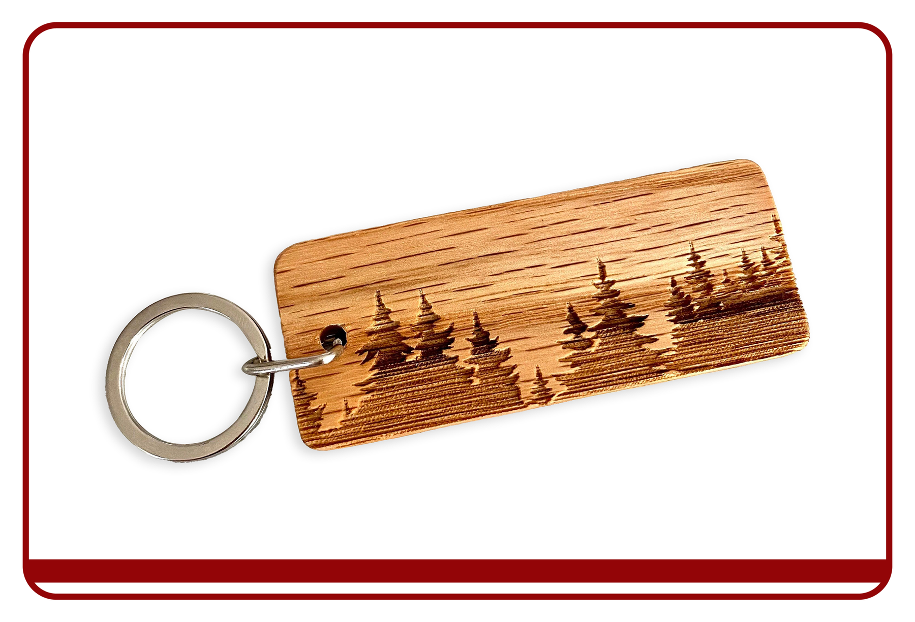 Laser engraved wooden keychains