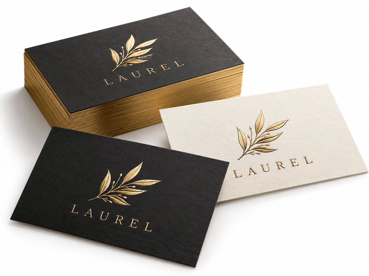 Gold foil business cards