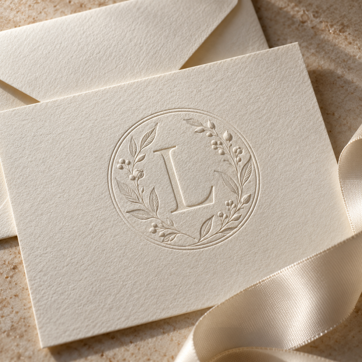 Illustrative application: embossing stamp design example for Custom embossing stamp; final artwork is customized