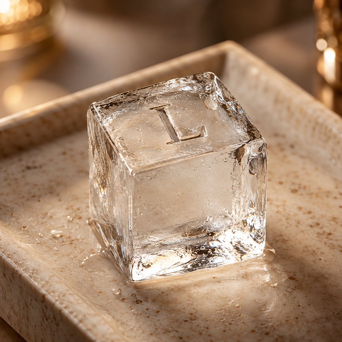 Illustrative application: ice stamp design example for Ice Cube Branding Stamp; final artwork is customized