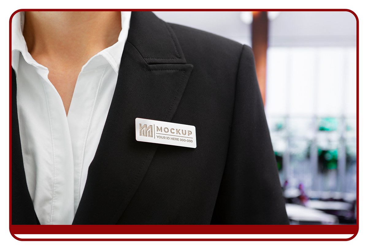 Metal engraved name badge