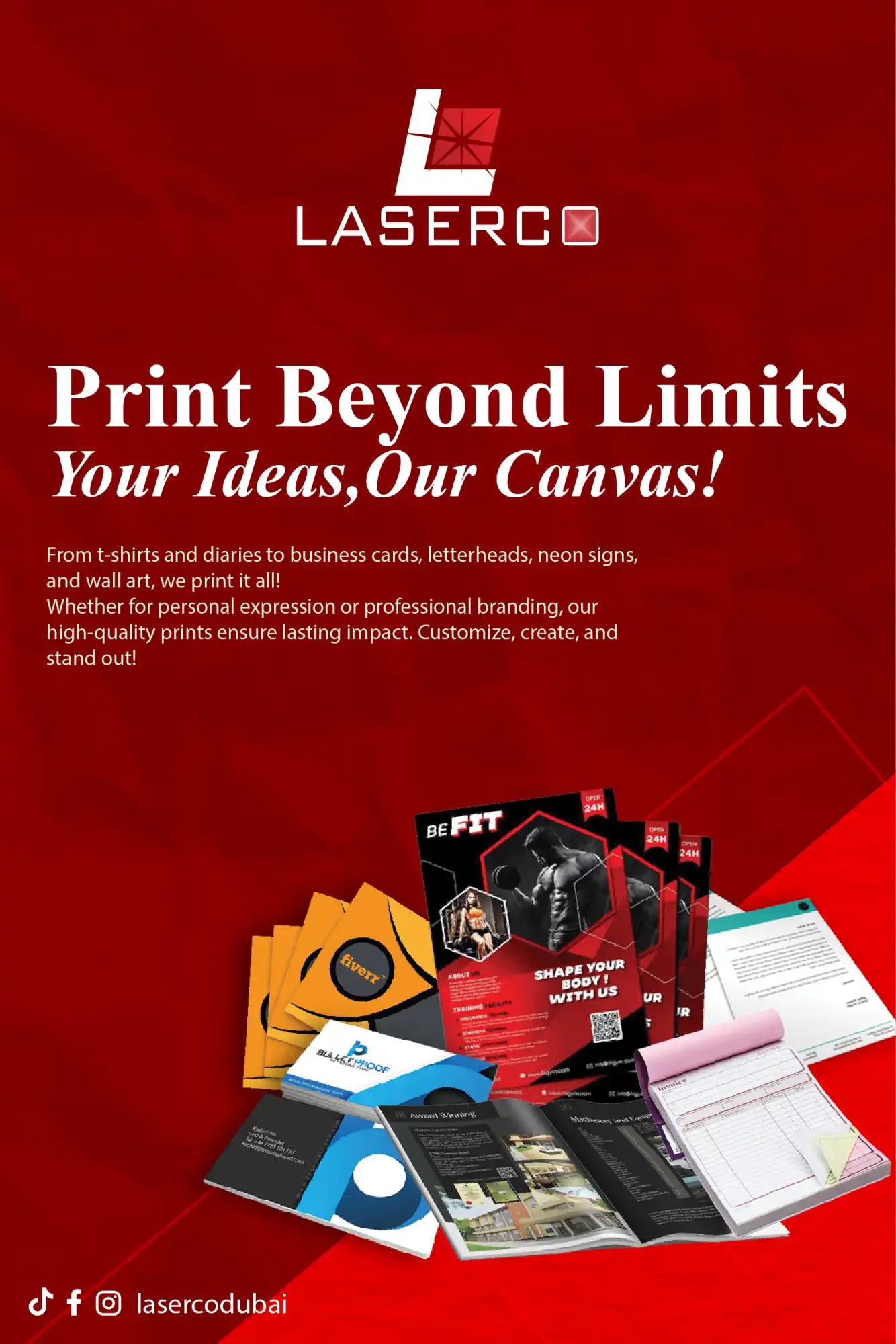 A promotional flyer for a printing company.