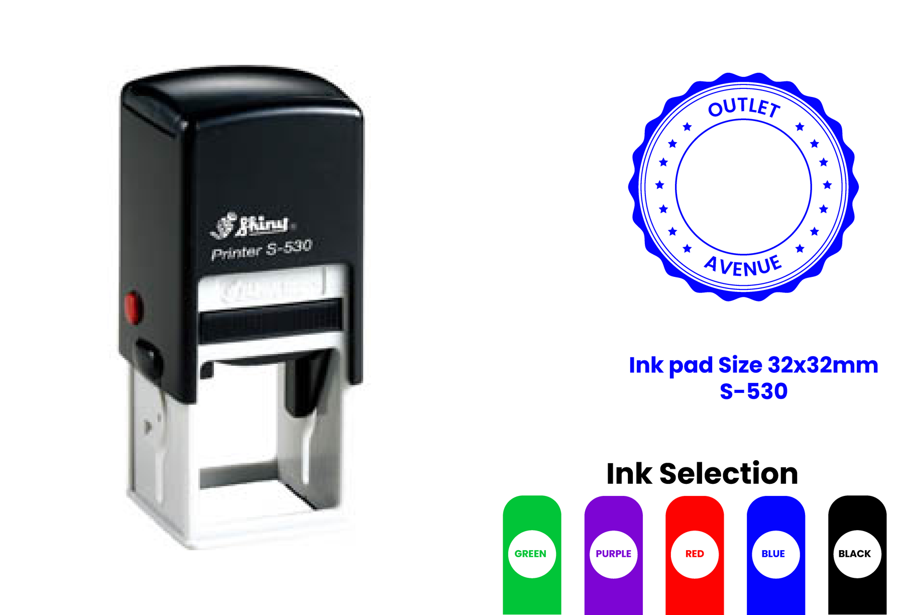 S-530 Round Self-inking Rubber Stamp