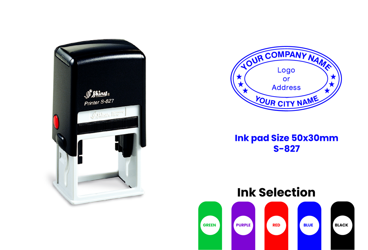 S-827 Oval Self-Inking Rubber Stamp