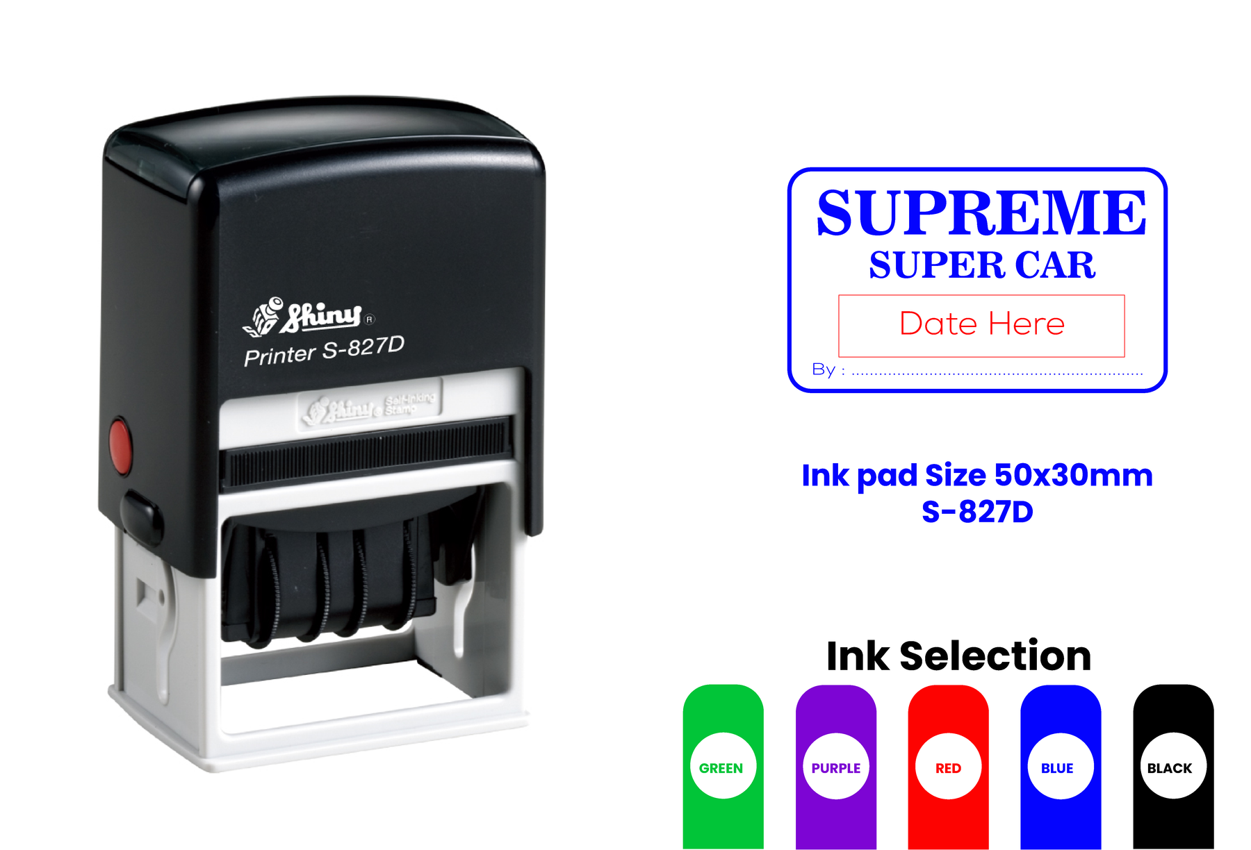 S-827D Self-Inking Rubber Stamp