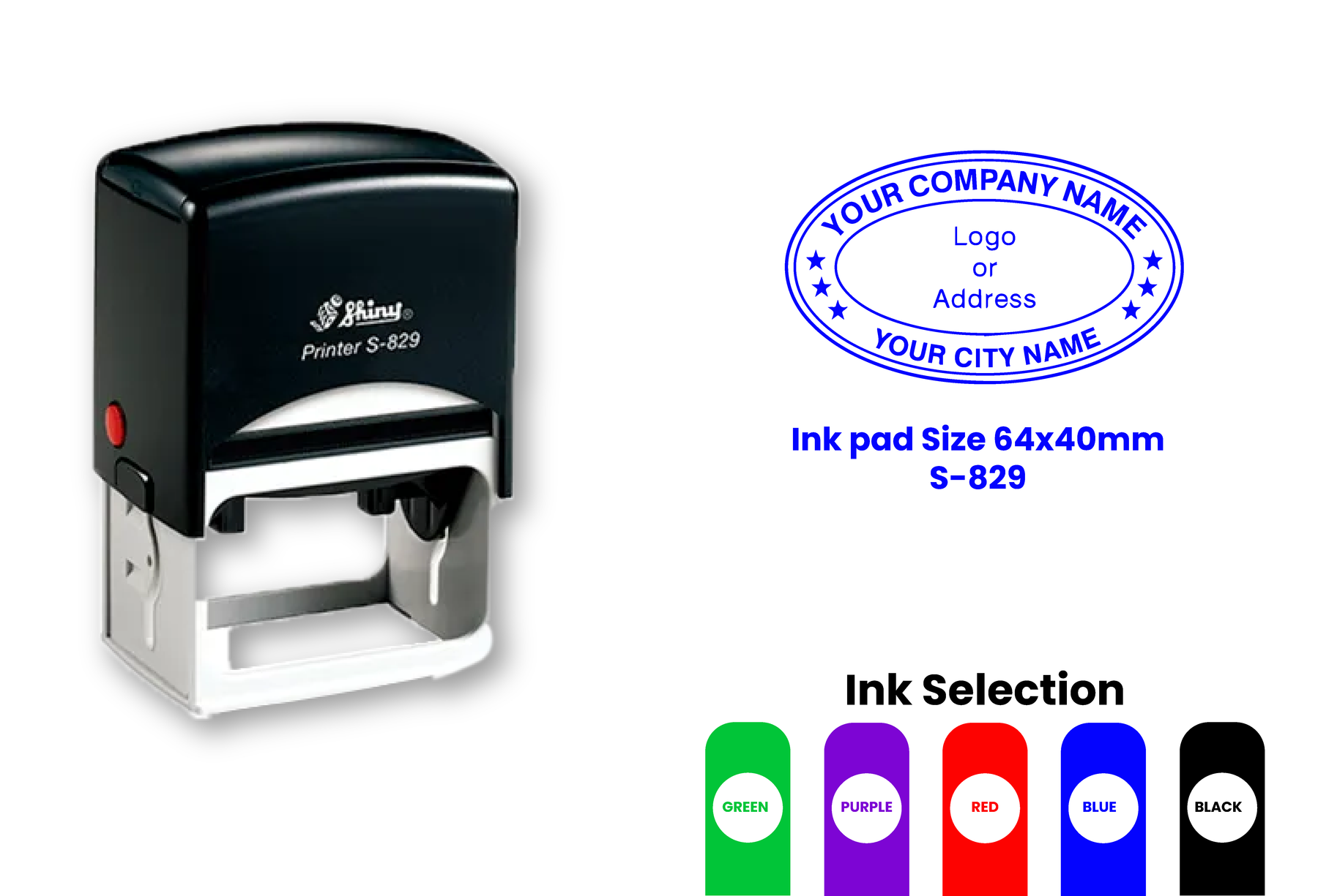 S-829 Self-Inking Rubber Stamp
