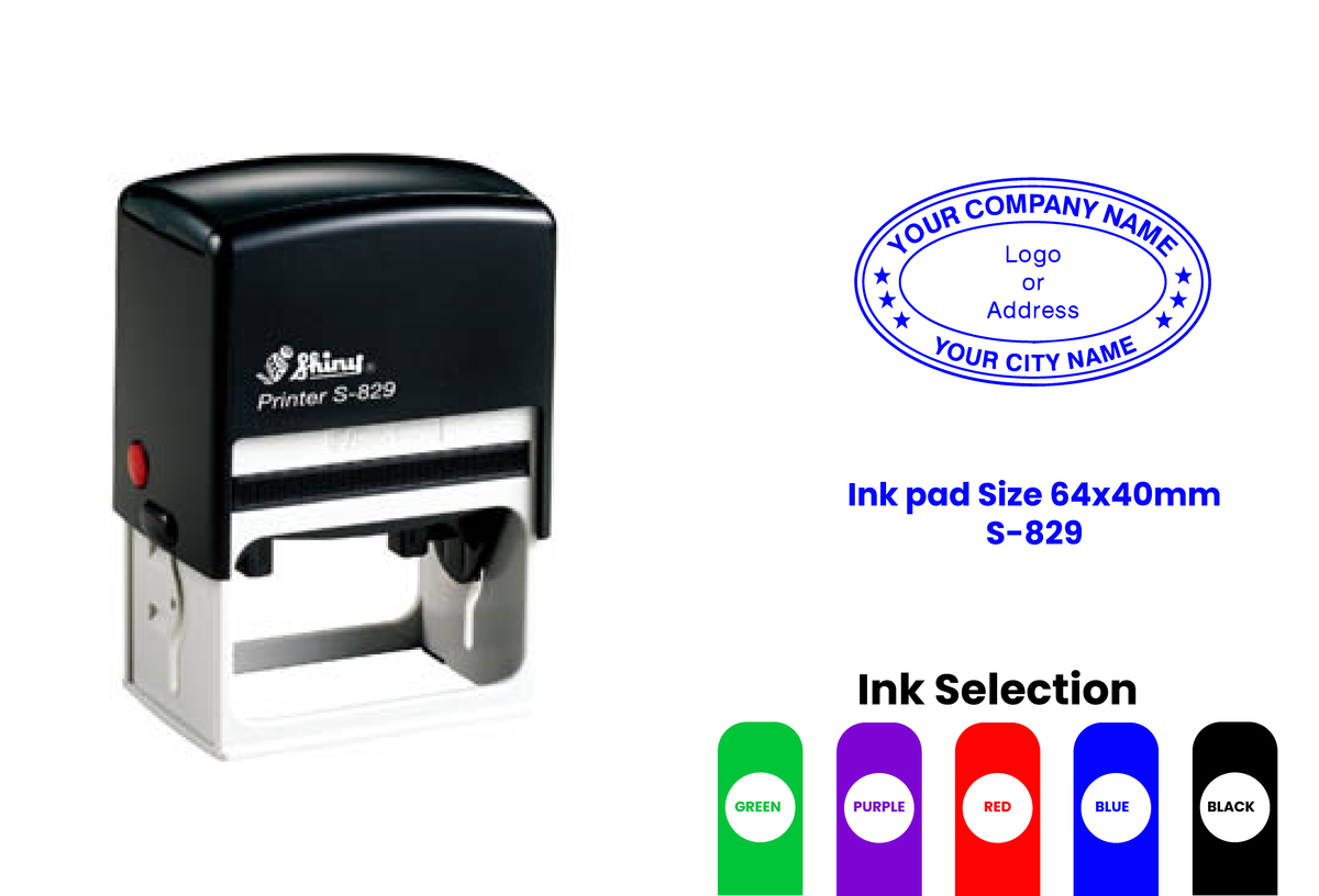 S-829 Self-Inking Rubber Stamp