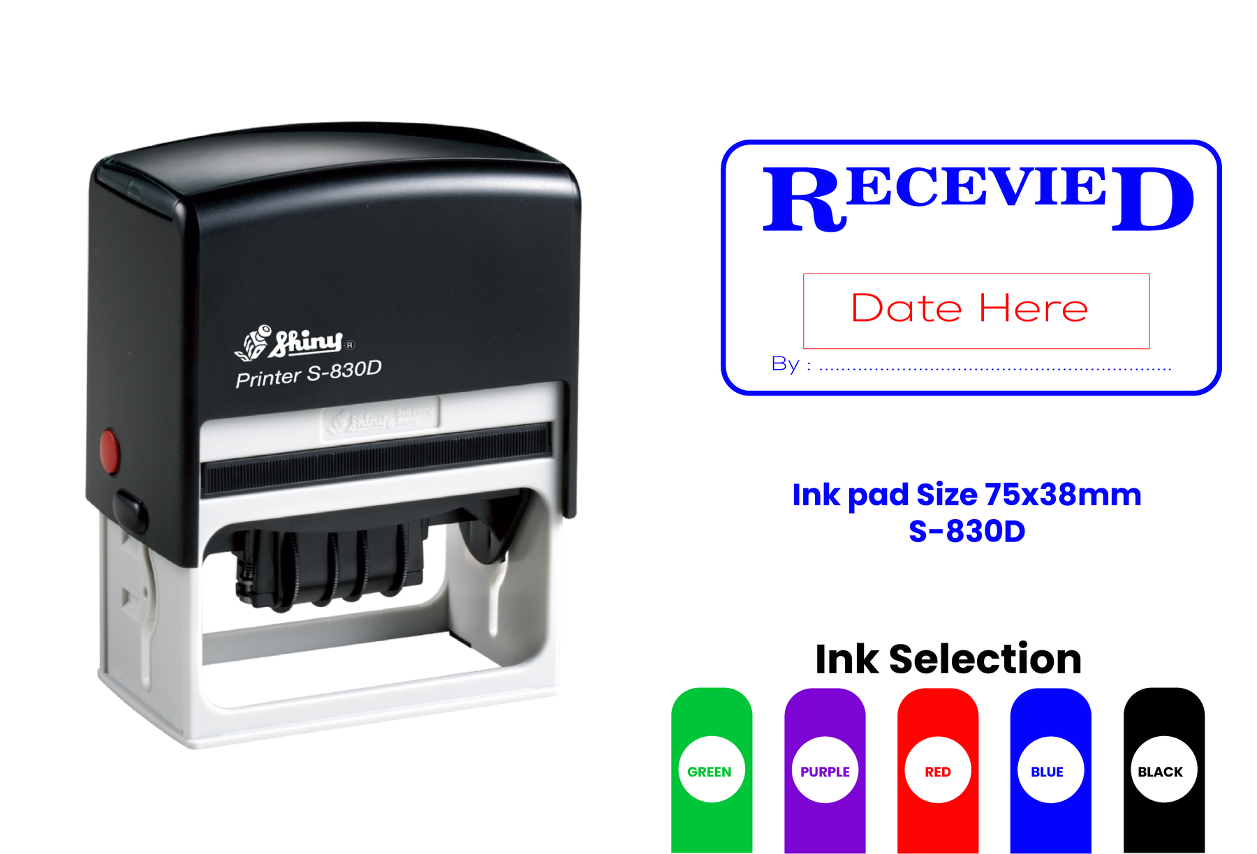 S-830D Self-Inking Rubber Stamp