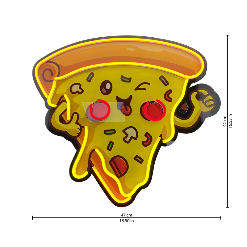 Smiling Face Pizza LED Signage