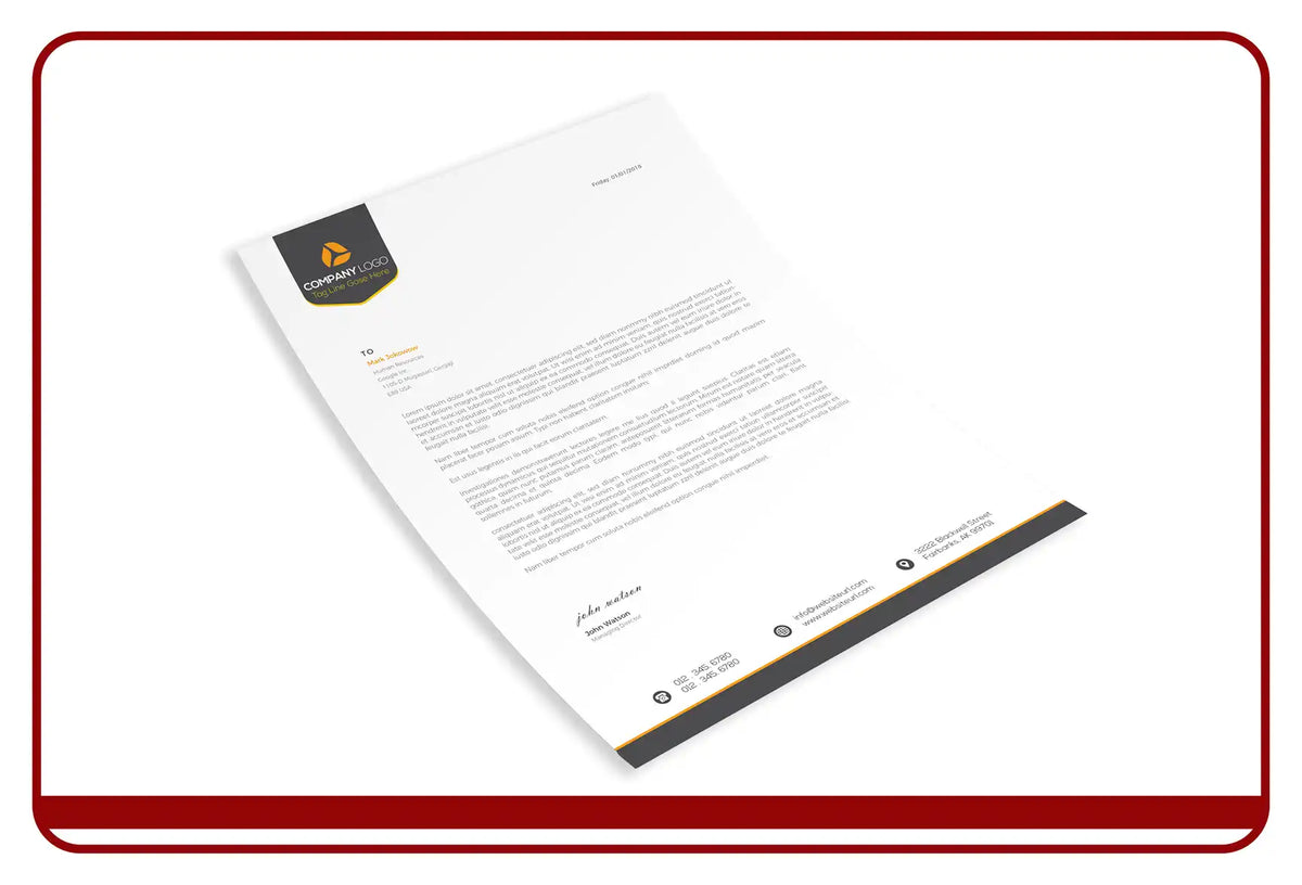 Business letterhead printing